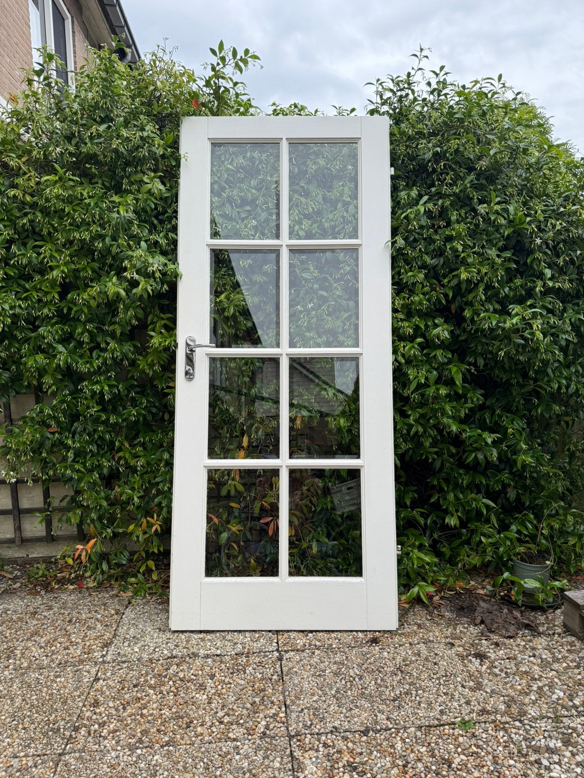 Witte opdekdeur binnendeur, Ophalen of Verzenden, Binnendeur, 200 tot 215 cm