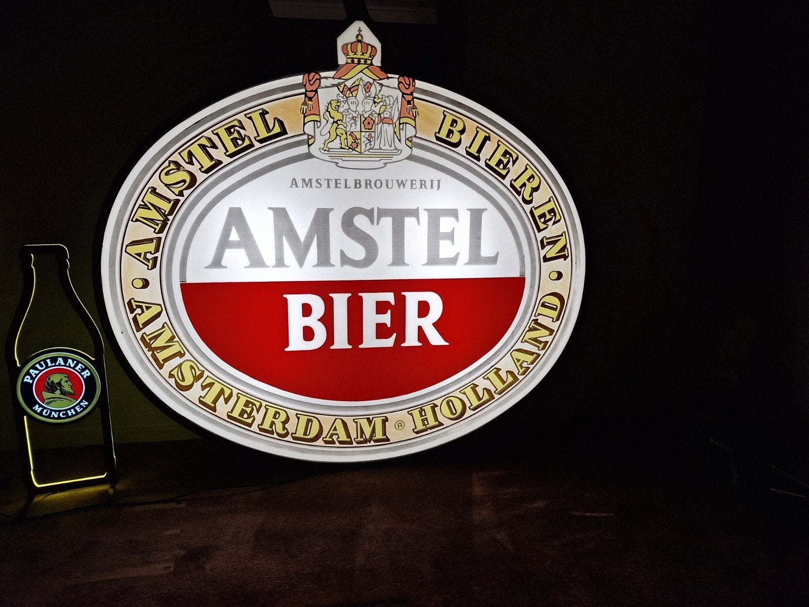 Mega Amstel Bier lichtreclame - omgebouwd naar LED, Verzamelen, Biermerken, Ophalen of Verzenden