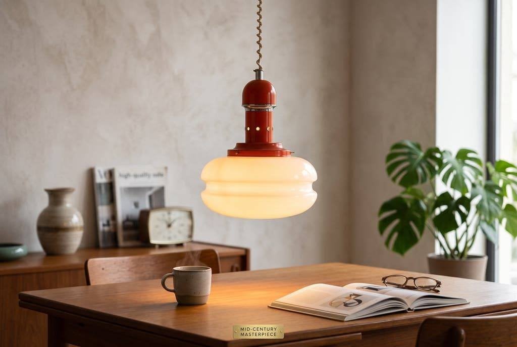 Vintage space age oranje hanglamp / luster, Ophalen