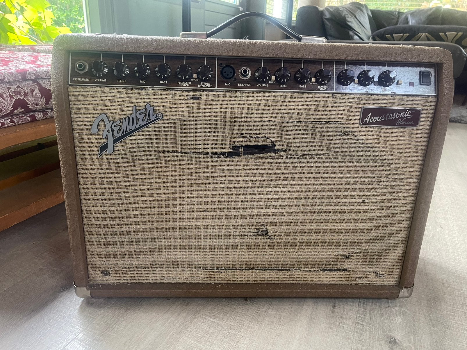 Gitaarversterker Fender Acoustasonic Junior, Ophalen, Gebruikt, 100 watt of meer