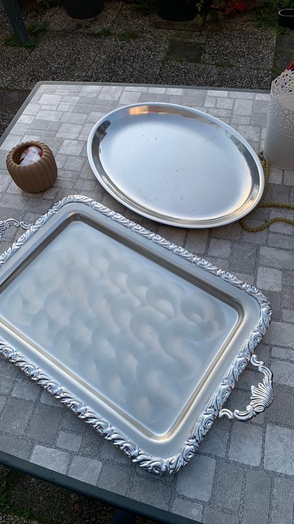Dienblad en salade schotel. Gratis, Ophalen of Verzenden, Zo goed als nieuw, Rond, Hout