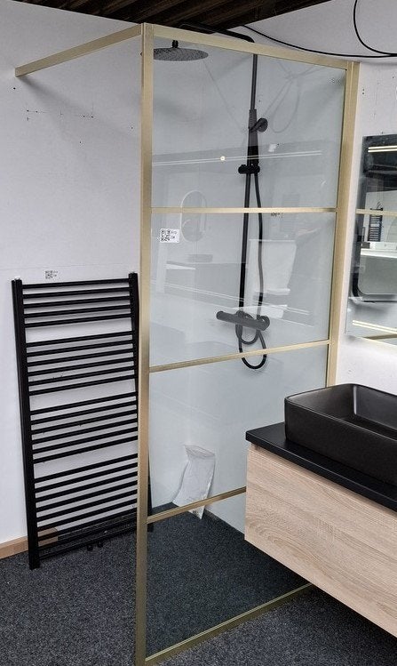 inloopdouche WD 90x200, geb. goud, veiligheidsglas, met NANO, Ophalen, Nieuw, WD, WD