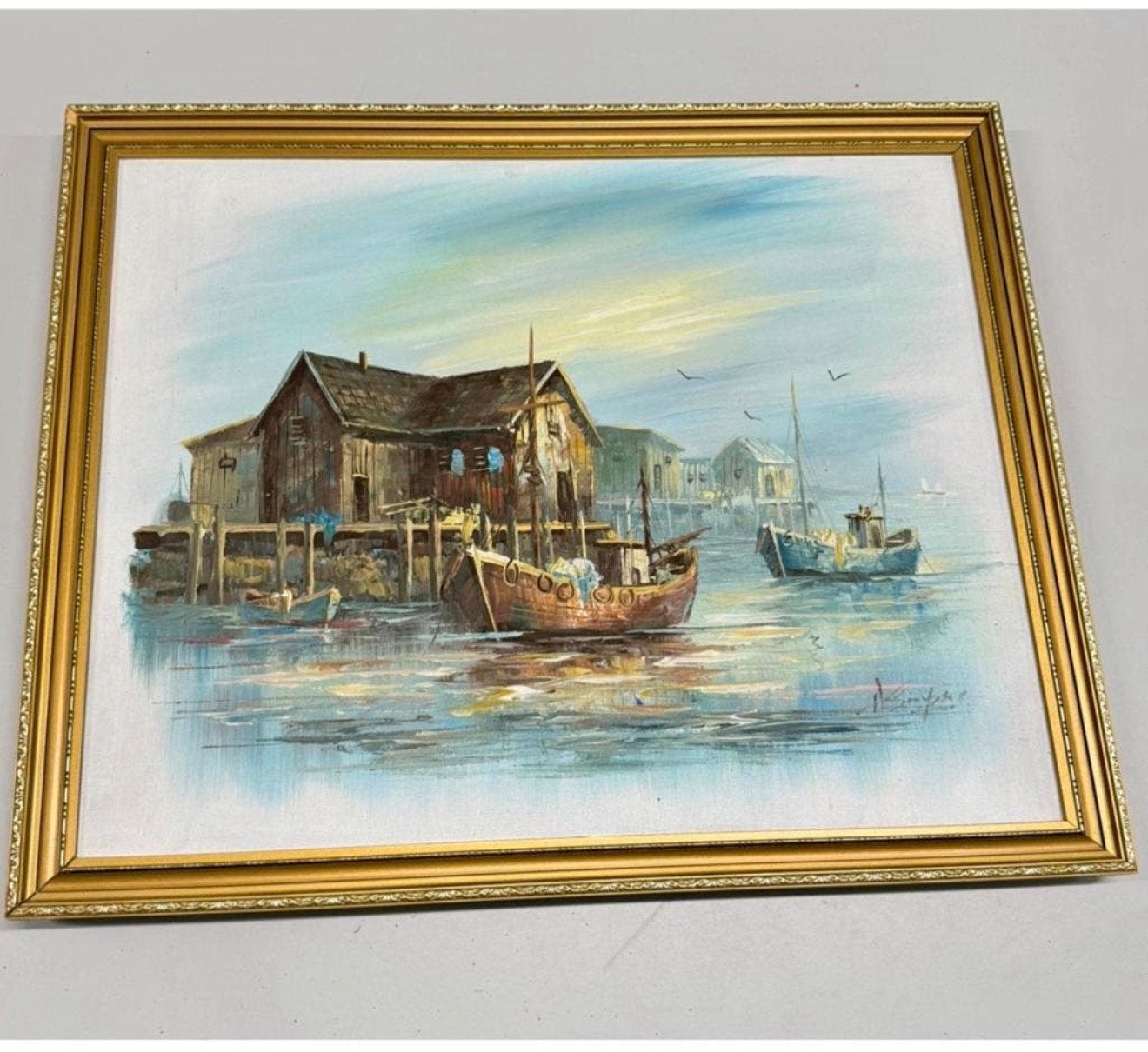 ALAN J. SIMPSON 1941-07 Gesigneerd olie-schilderij kunst art, Ophalen of Verzenden, Gesigneerd