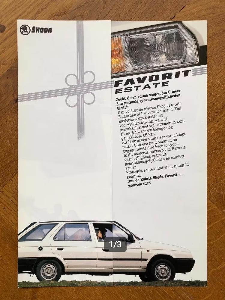 Skoda Favorit Estate folder, Verzenden, Nieuw, Overige merken, Skoda