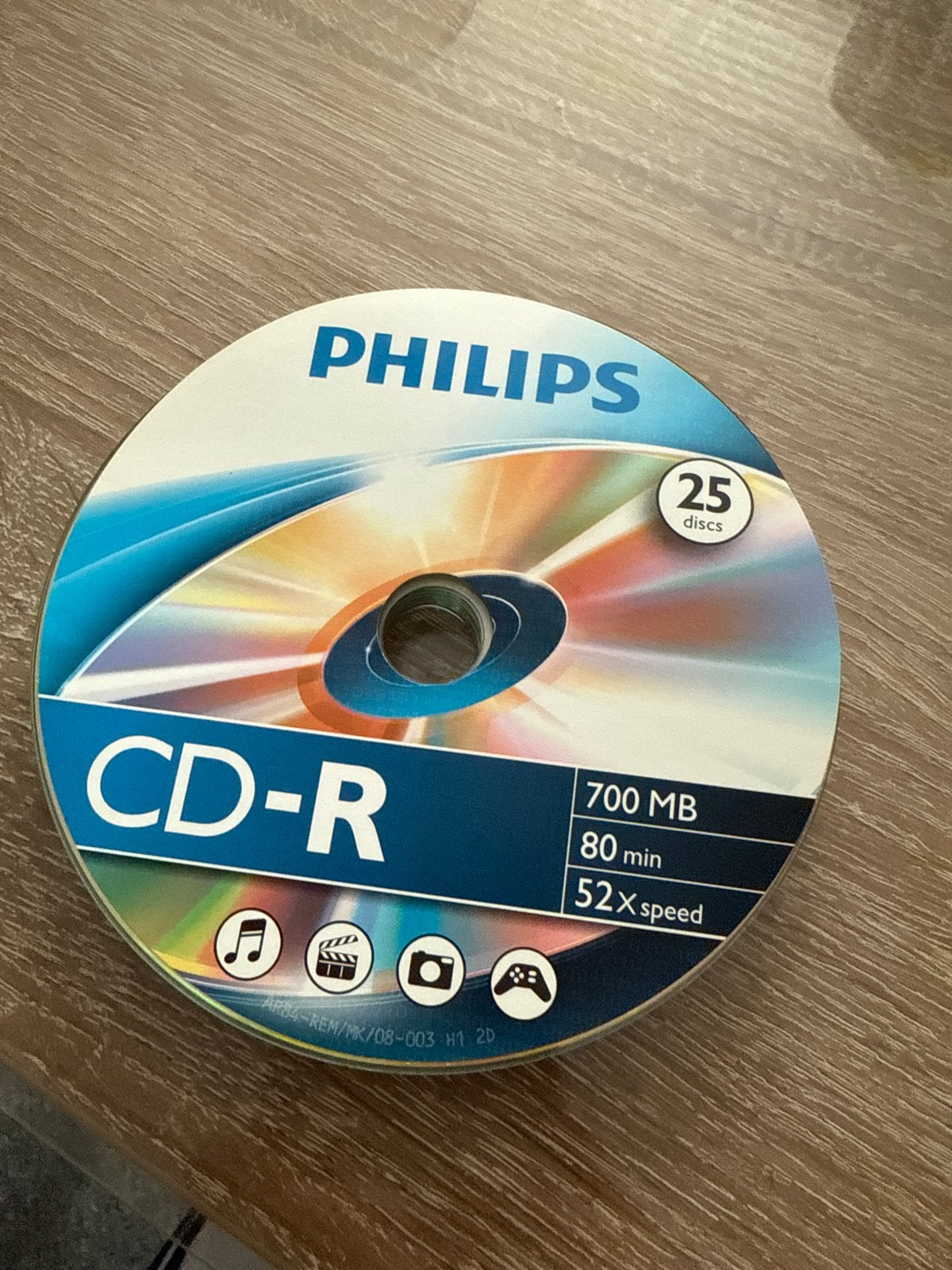 Philips CD-R 700 MB 80 min 52x speed (8 stuks), Ophalen of Verzenden, Gebruikt, Cd, Op spindel