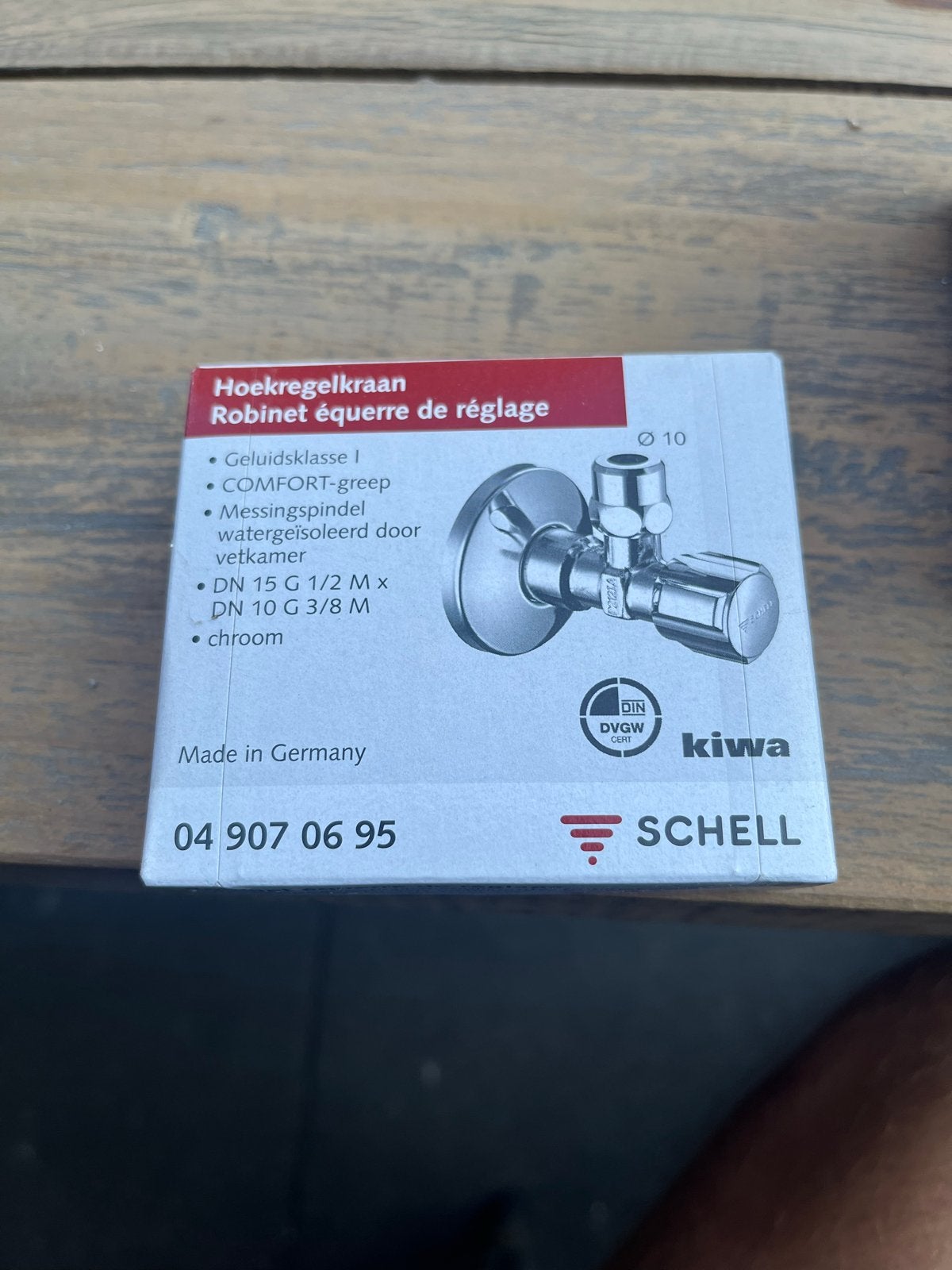 6 x Schell Hoekregel kraan, Ophalen, Nieuw, Chroom, Kraan