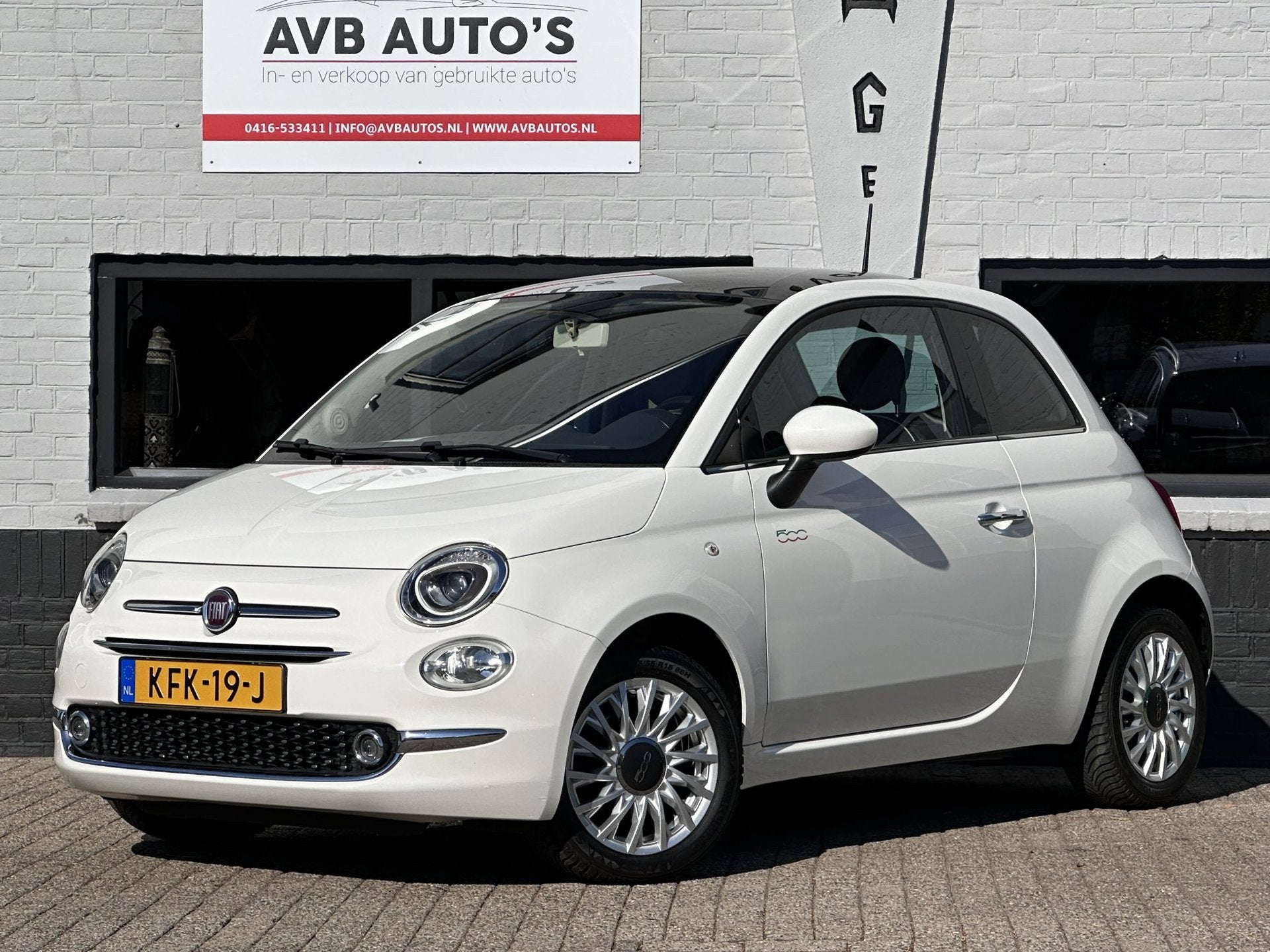 Fiat 500 1.2 Lounge Airco Panoramadak PDC Carplay NAVI, Auto's, Voorwielaandrijving, Stof, 4 cilinders, 840 kg