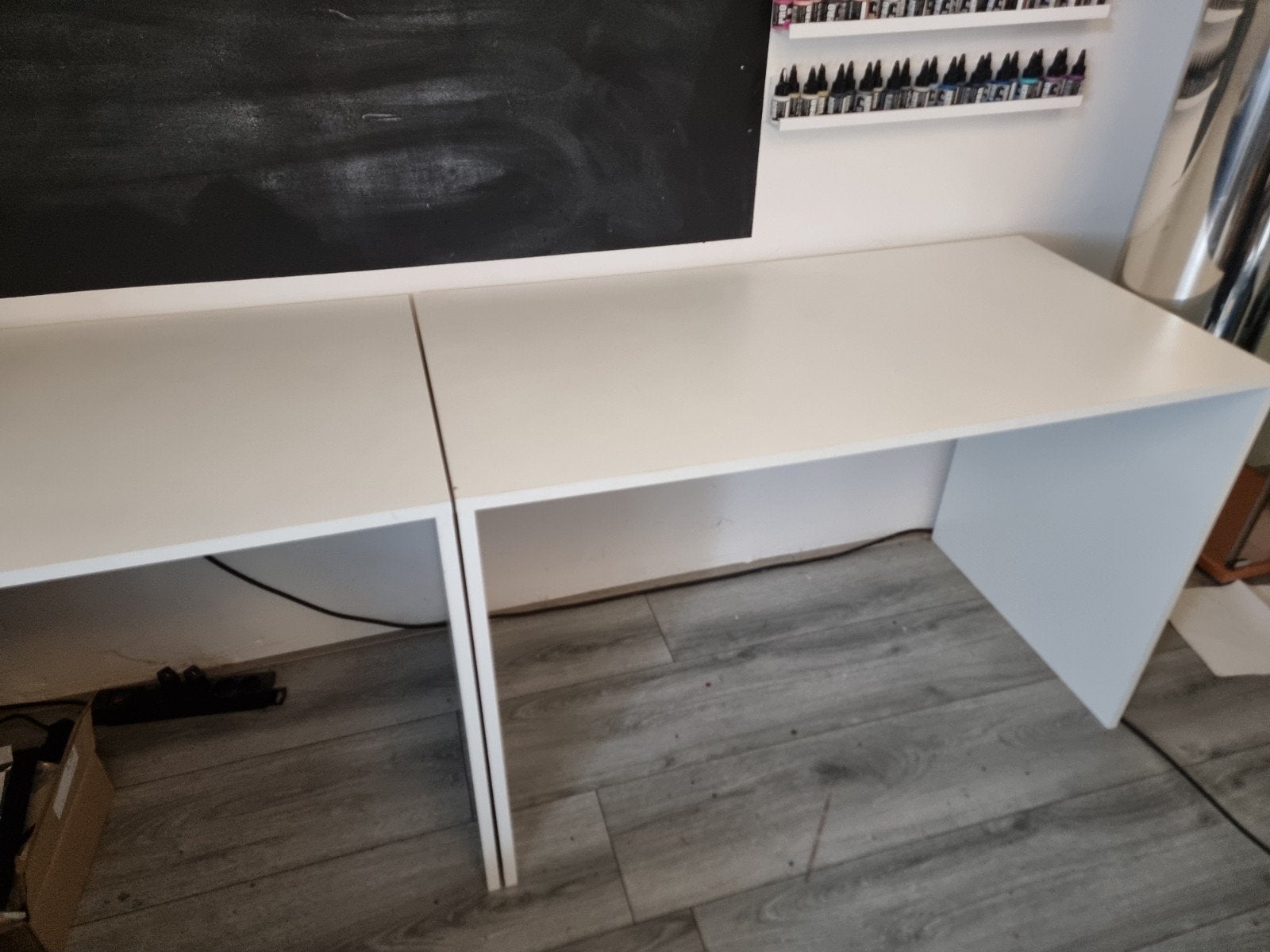 Wit bureau x2 - 116x60x75 cm, Huis en Inrichting, Bureaus, Gebruikt, Spaanplaat of MDF, Ophalen of Verzenden, 116 cm
