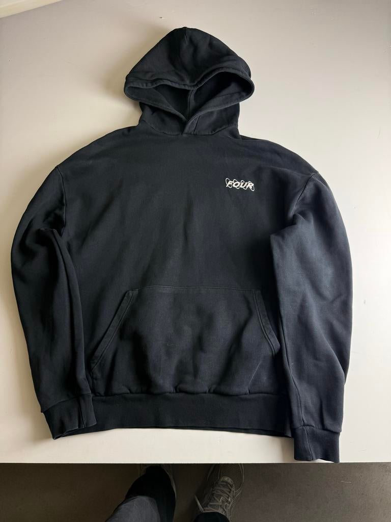 Four Amsterdam hoodie zwart maat M met backprint, Kleding | Heren, Truien en Vesten, Ophalen, Gedragen, Maat 48/50 (M), Zwart