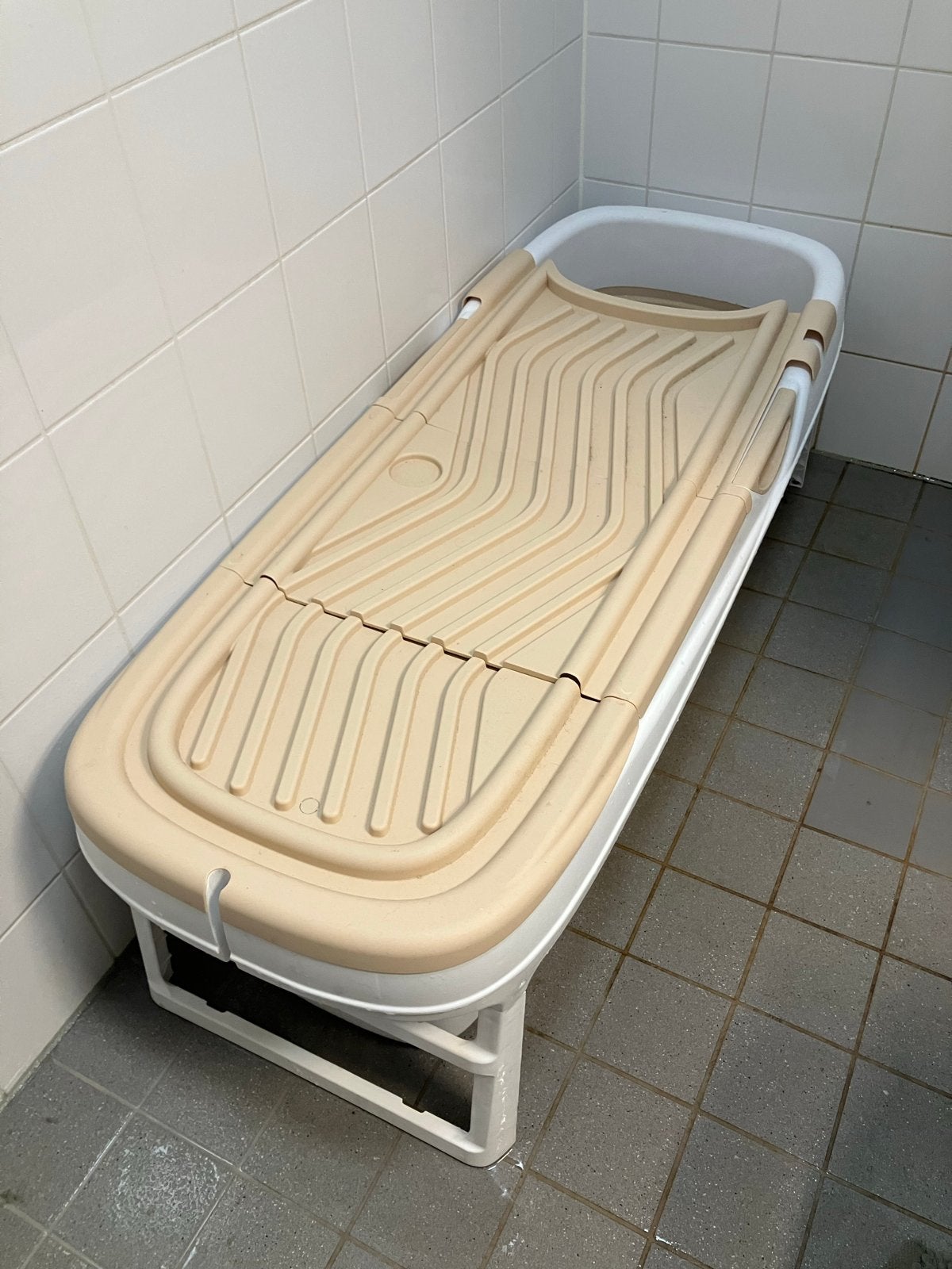 HelloBath Opvouwbare Badkuip XXL 157x60x48 cm, Ophalen, Gebruikt, Met bad