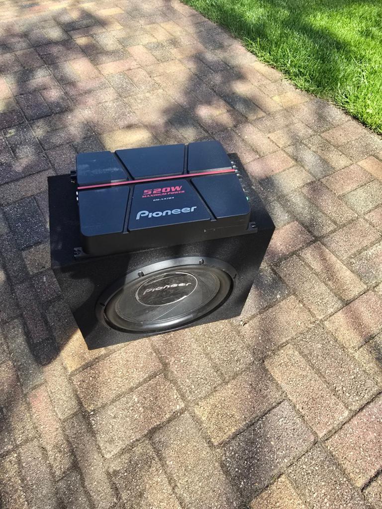 Pioneer Subwoofer en Versterker Set (520W), Ophalen, Gebruikt