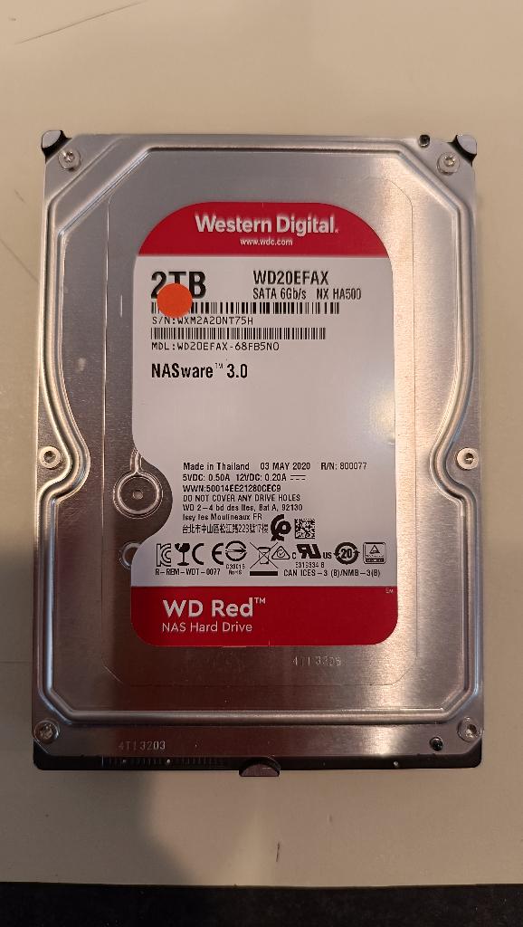 WesternDigitalRED HDD 2TB EFAX(Oranje sticker betekent leeg), Ophalen, 2TB, Gebruikt, HDD