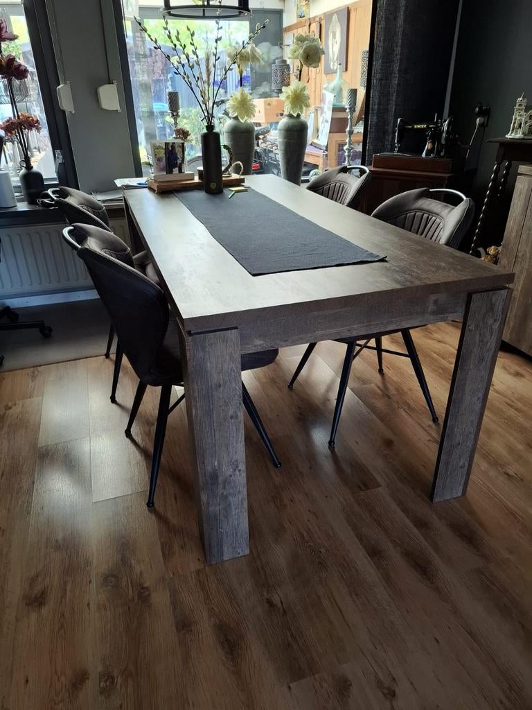 Eettafel 90x200, Huis en Inrichting, Tafels | Eettafels, 200 cm of meer, Zo goed als nieuw, Rechthoekig, 50 tot 100 cm