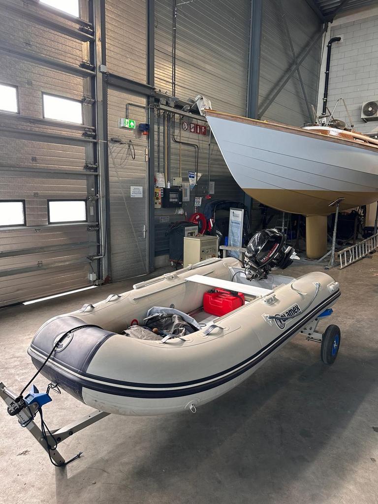 Complete Talamex rubberboot met 10 pk Halmarine motor, Watersport en Boten, Rubberboten, Ophalen, Gebruikt, Benzine, Overige materialen