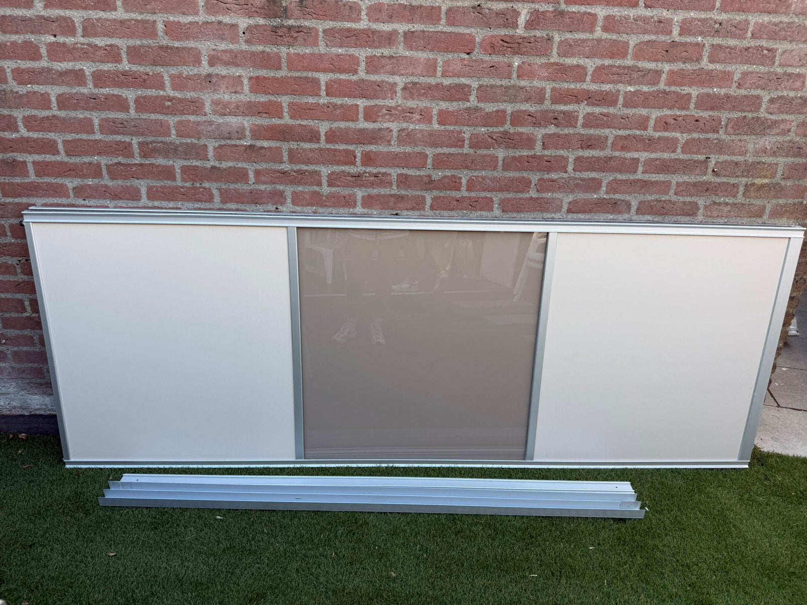2 kastdeuren incl rails, Ophalen, 200 cm of meer, 50 tot 100 cm, Zo goed als nieuw