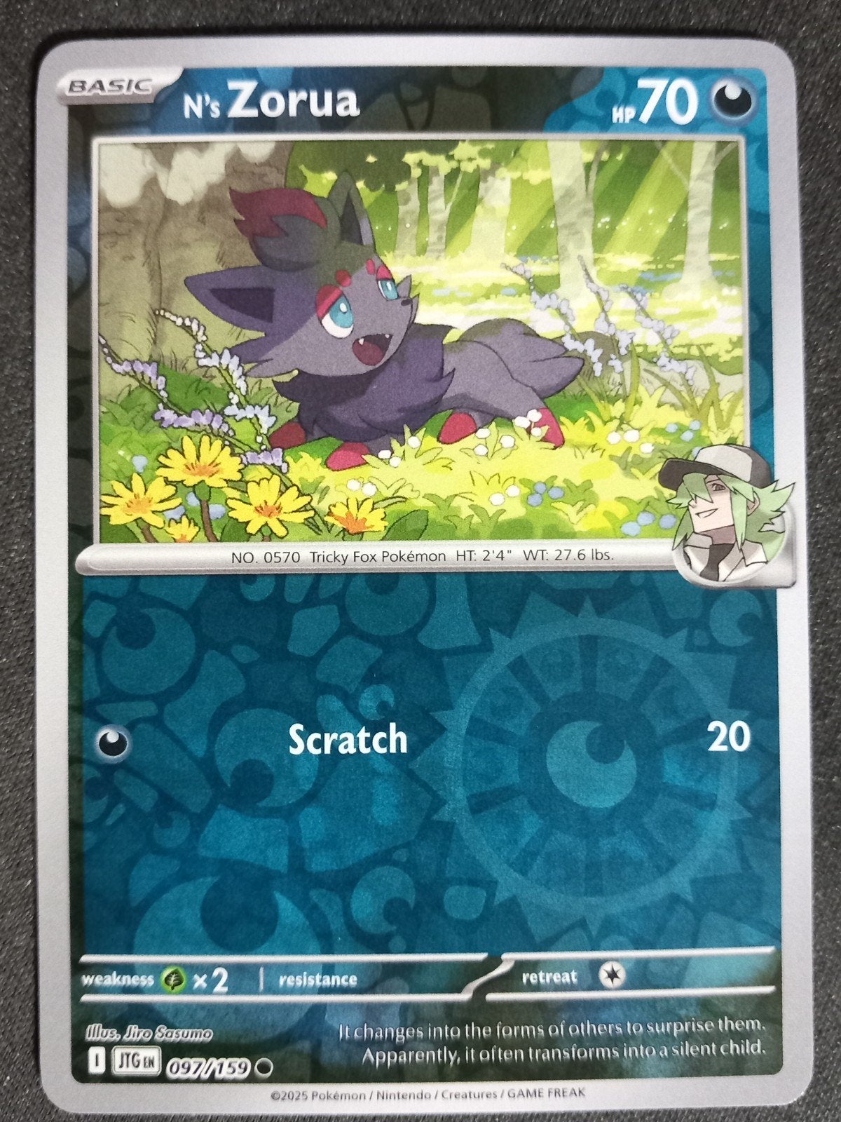 N's Zorua 097/159 Journey Together Reverse NM, Verzenden, Zo goed als nieuw, Losse kaart, Foil