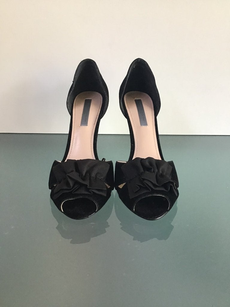 Suedine peeptoes zwart 40 | Nieuw | Gratis verzenden, Verzenden, Zwart, Nieuw, Schoenen met hoge hakken