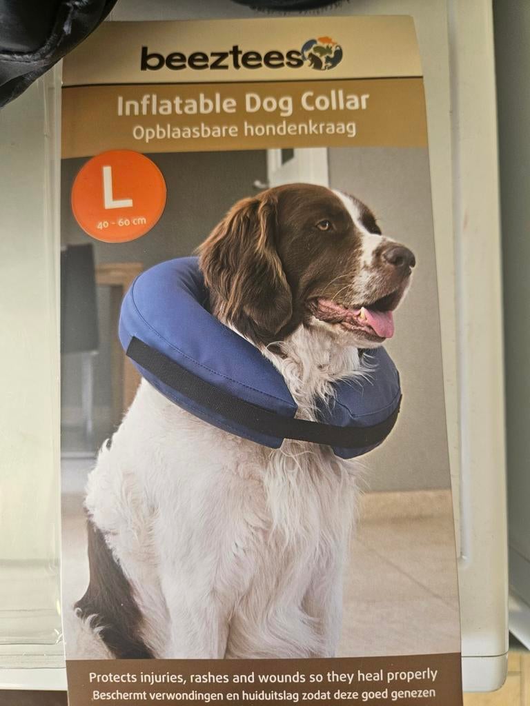 Beeztees opblaasbare hondenkraag maat L 40-60cm, Ophalen of Verzenden, Zo goed als nieuw
