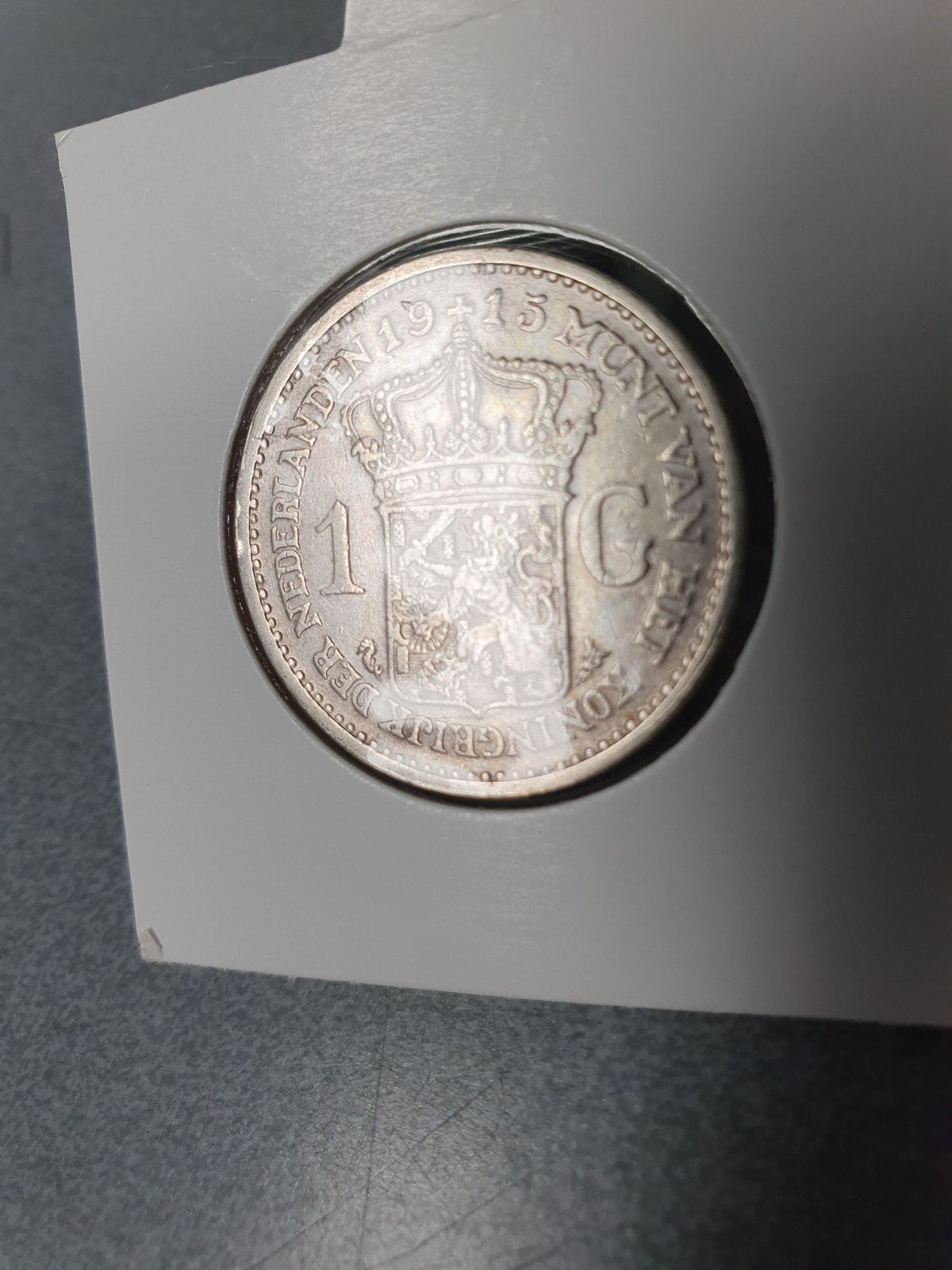 Zilveren 1 Gulden Koningin Wilhelmina 1915, 1 gulden, Zilver, Ophalen of Verzenden, Koningin Wilhelmina