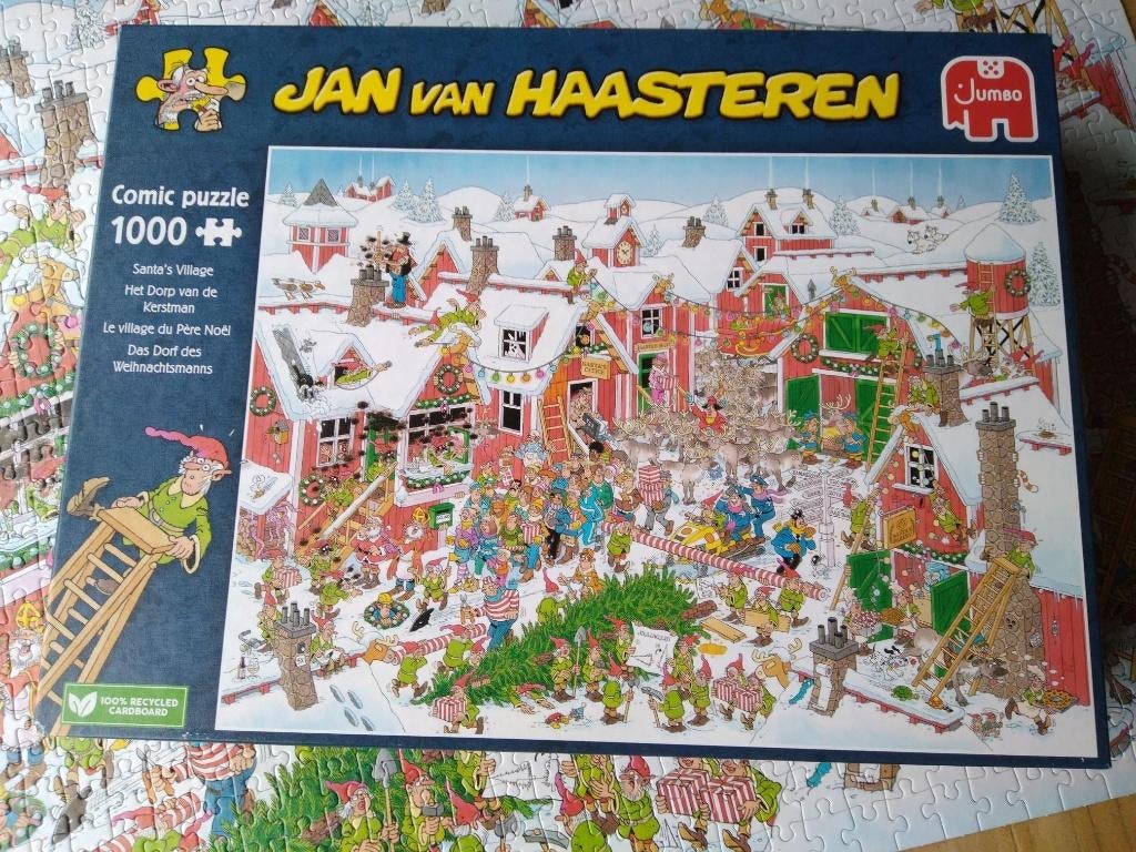 Jan van Haasteren puzzel [1000st] HET DORP VAN DE KERSTMAN, Hobby en Vrije tijd, Denksport en Puzzels, Ophalen of Verzenden, 500 t/m 1500 stukjes