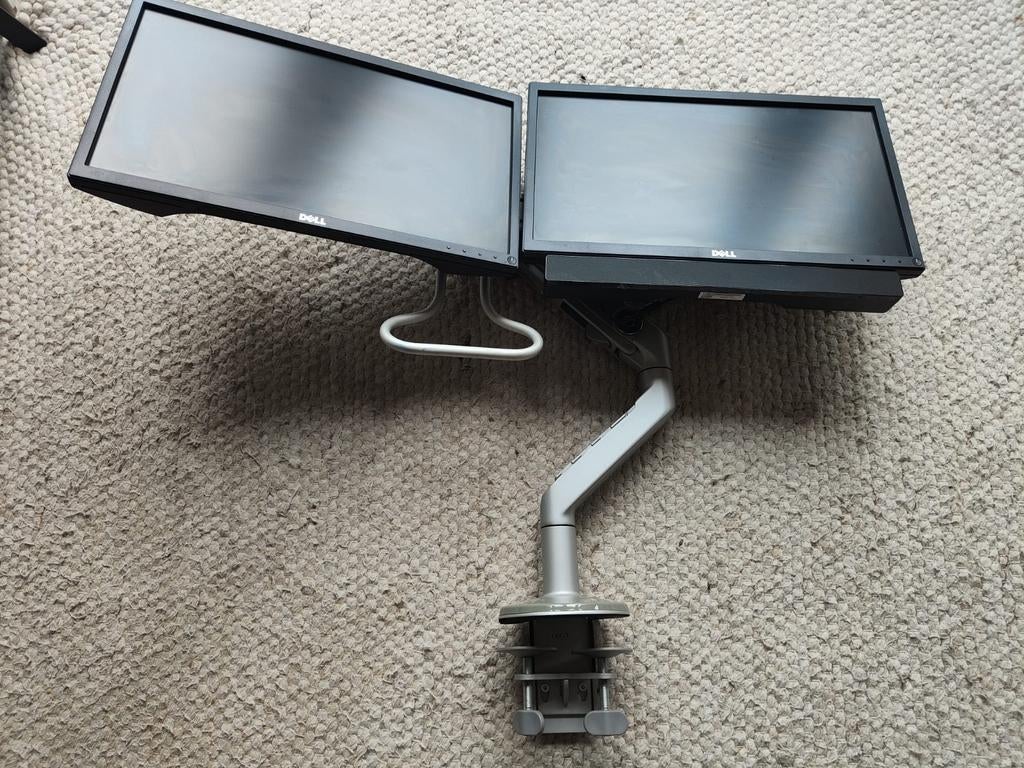 Dell monitoren met dubbele monitorarm, Computers en Software, Monitoren, Full HD, Ophalen of Verzenden, Dell, In hoogte verstelbaar
