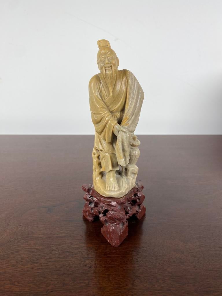 Chinese snijwerk visser, Antiek en Kunst, Ophalen of Verzenden