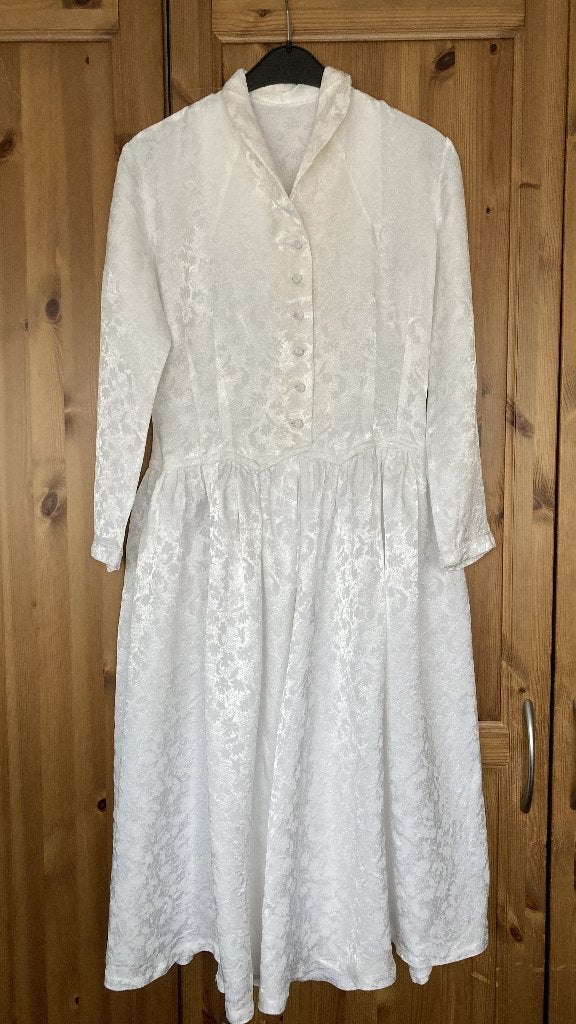 Oude witte trouwjurk met lange mouw / Jaren 1930 - 1940 €, Ophalen of Verzenden, Dames, Vintage antiek oud