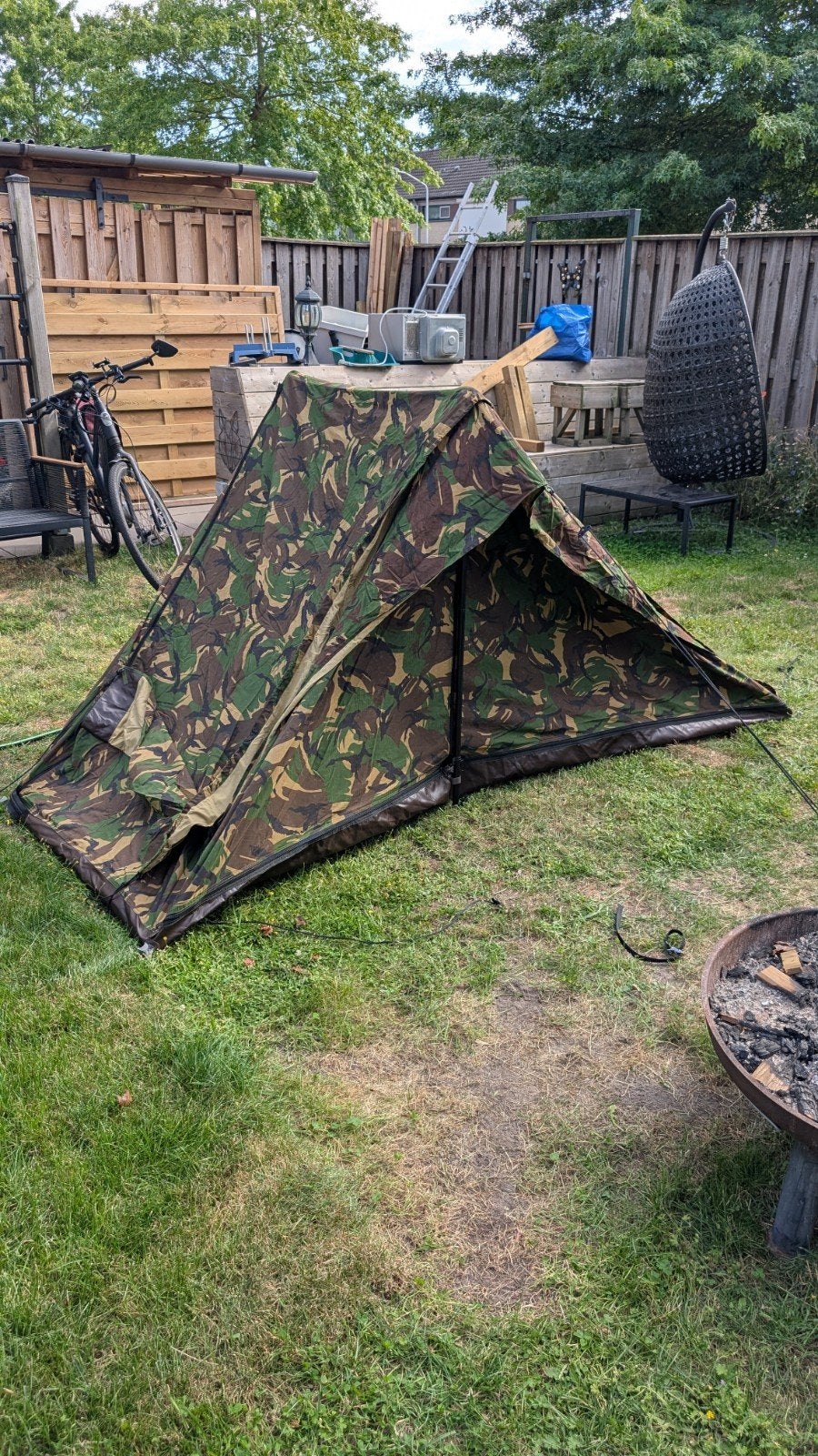 Puptentje defensie, Caravans en Kamperen, Tenten, tot en met 2, Gebruikt, Ophalen of Verzenden
