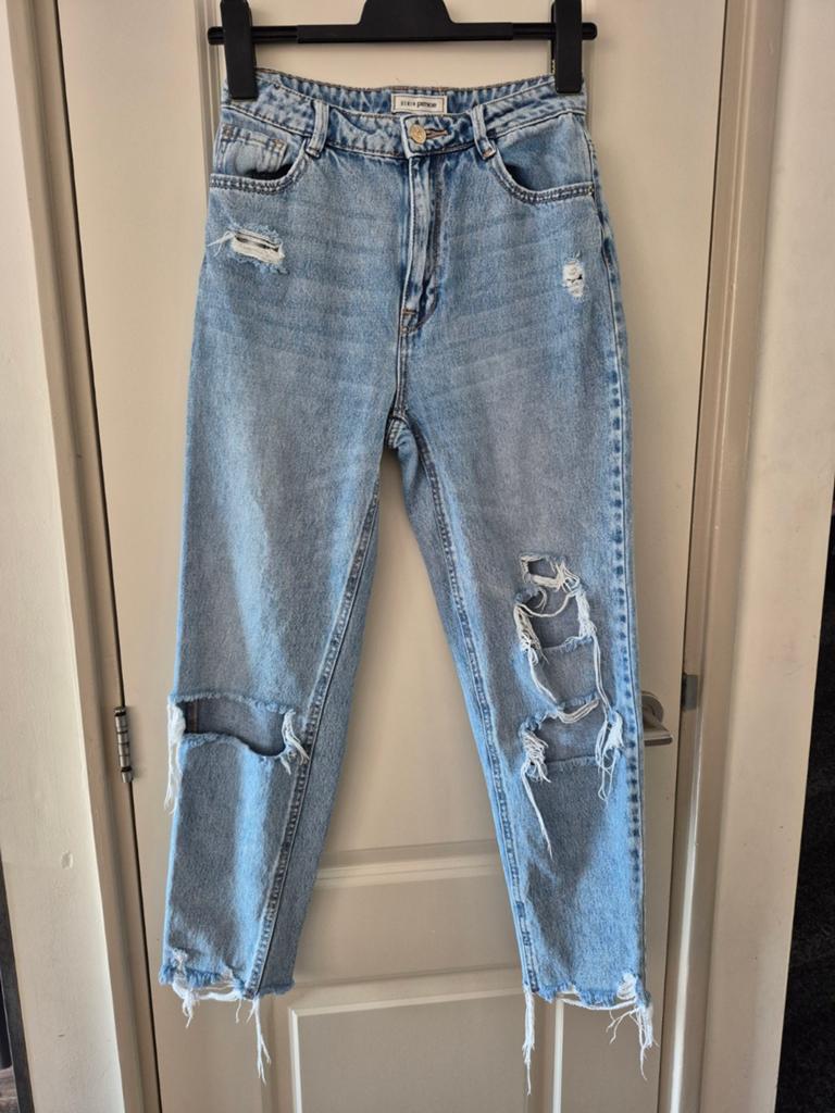 Denim pimkie jeans spijkerbroek broek ripped blauw, Pimkie, Ophalen of Verzenden, Zo goed als nieuw, Blauw