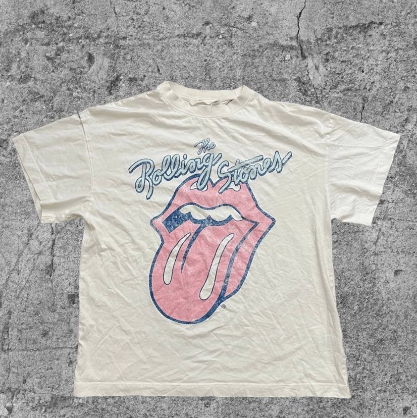 Vintage Rolling Stones T-shirt Crème - Maat L (T-170), Kleding | Heren, T-shirts, Maat 52/54 (L), Beige, Onbekend, Onbekend