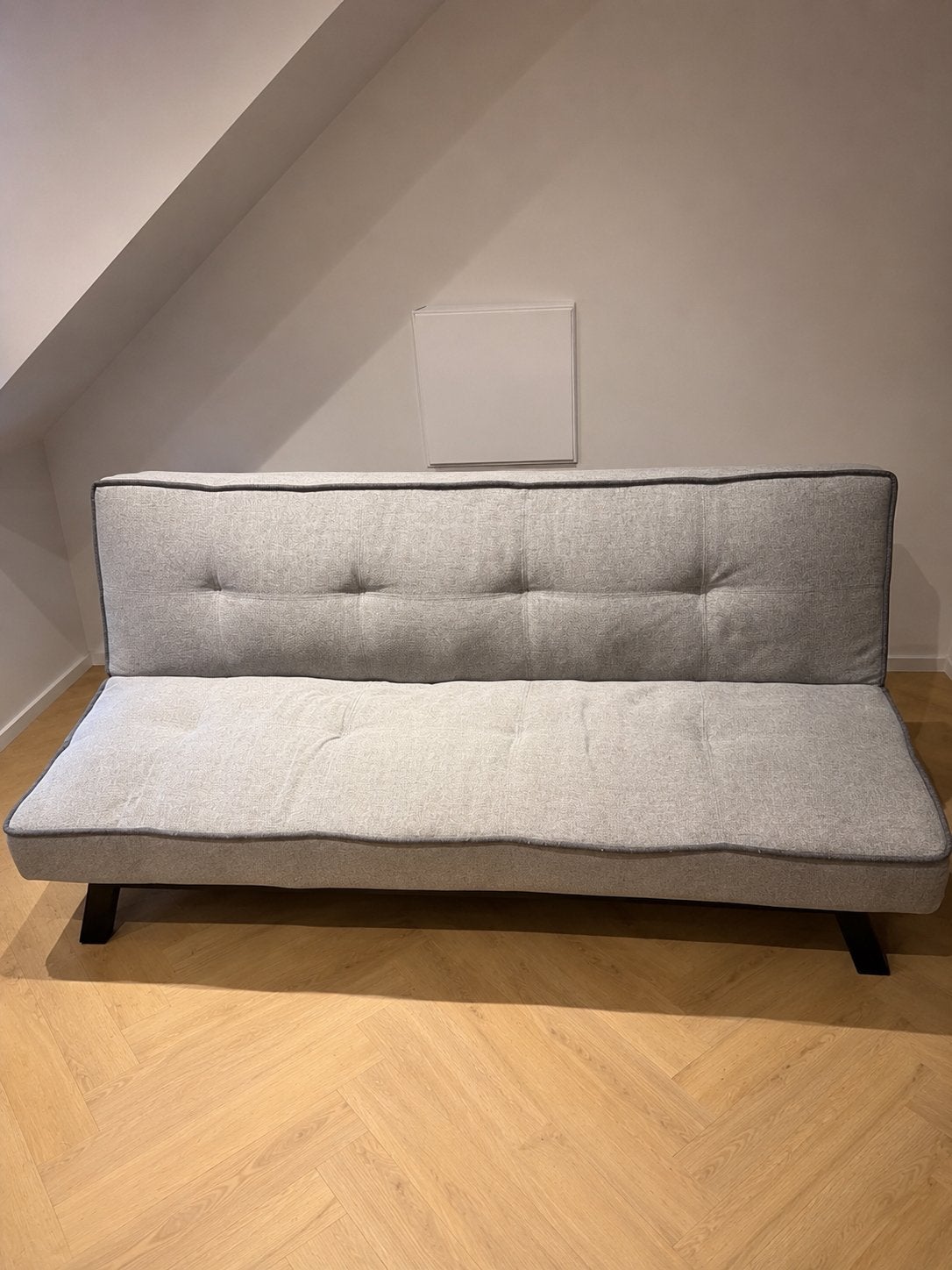 Grijze slaapbank van Beter Bed- Comfortabel en praktisch, Ophalen, 100 cm, Tweepersoons, 190 cm of minder