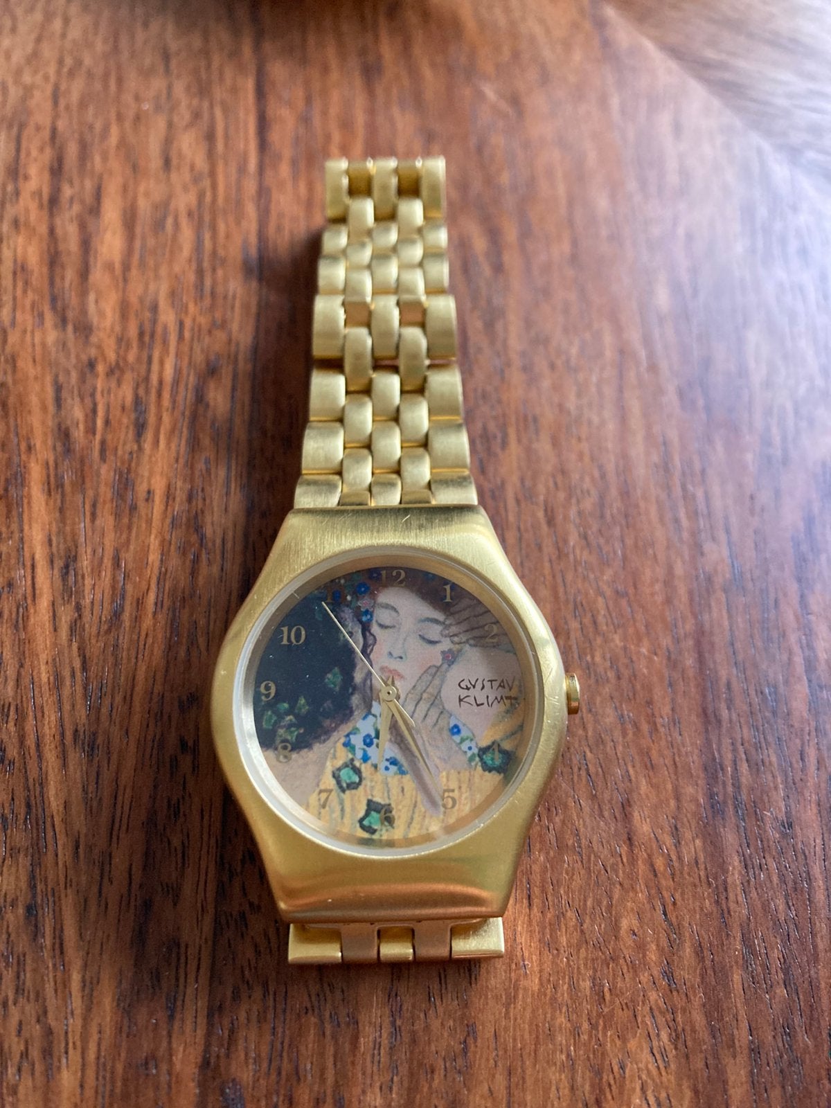 Gustav Klimt horloge, verguld, limited edition, Ophalen of Verzenden, Zo goed als nieuw, Staal, Overige merken