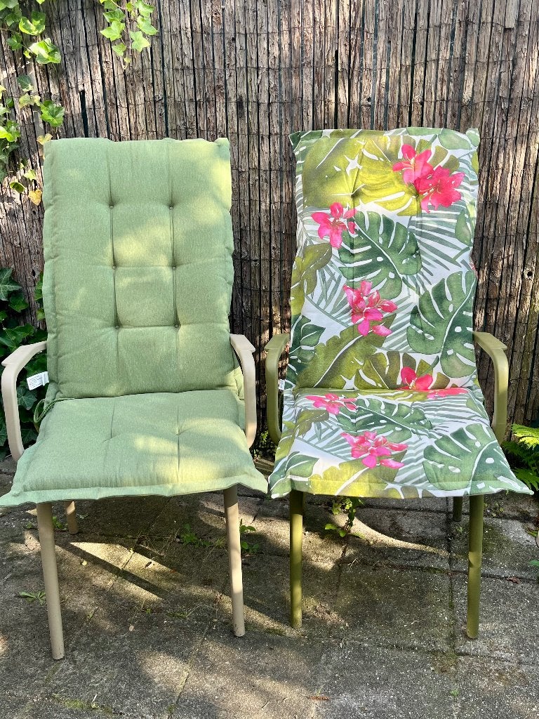 Set tuinstoelkussens hoog, Ophalen, Gebruikt