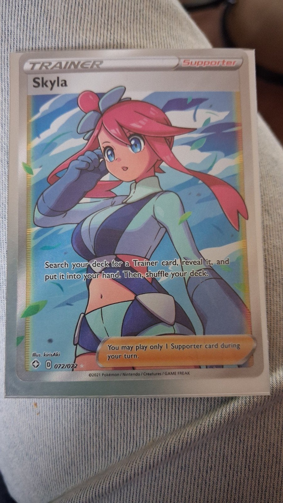Pokémon TCG Skyla Full Art Trainer Kaart (072/072), Ophalen of Verzenden, Zo goed als nieuw, Losse kaart