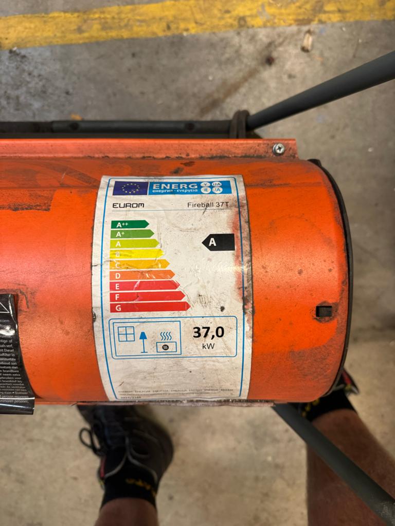 Eurom Fireball 37T diesel heteluchtkanon 37 kW, Ophalen, Gebruikt, Vrijstaand, Overige soorten