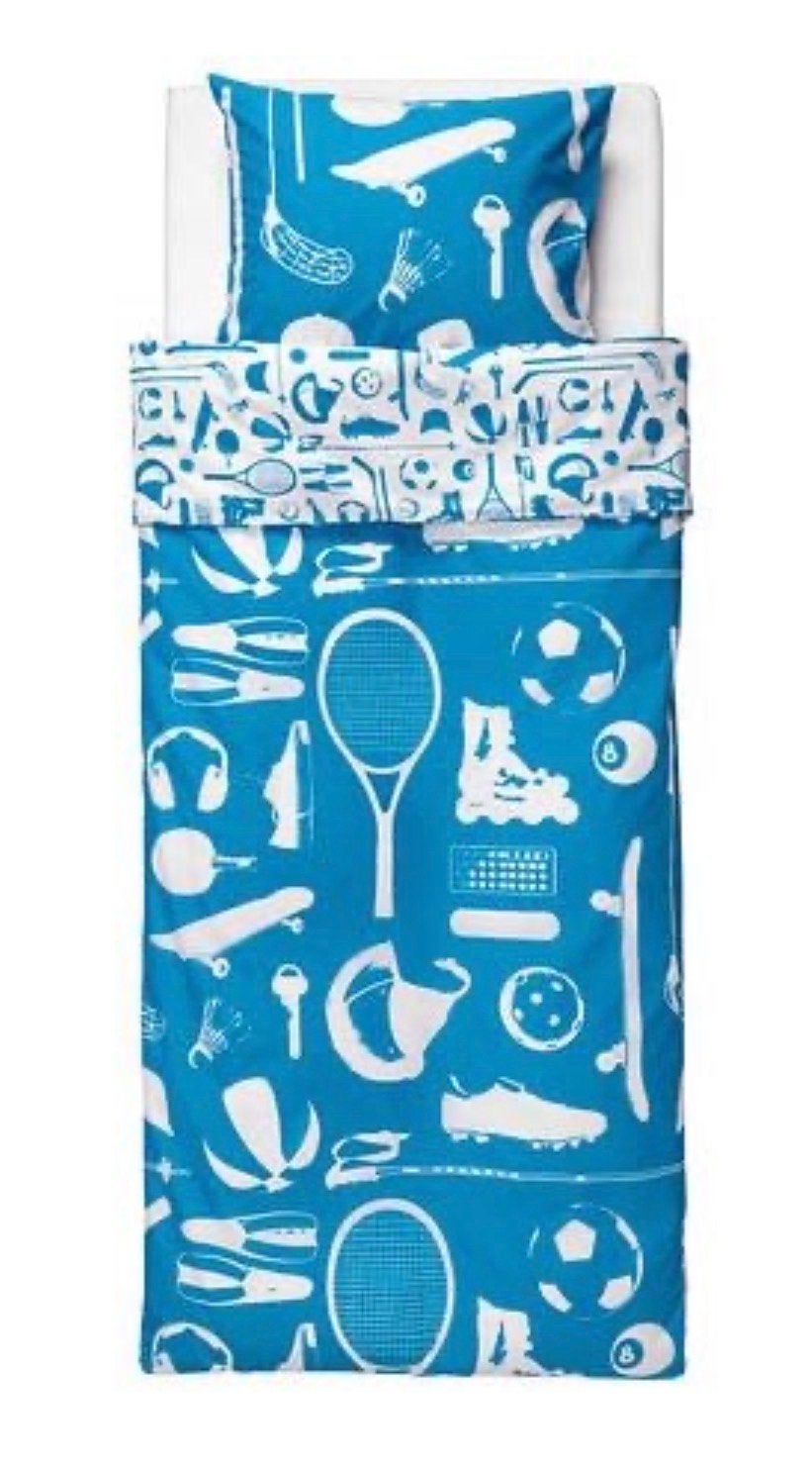 IKEA Talangfull 1-persoons dekbedovertrek 140x200cm, Eenpersoons, Blauw, Dekbedovertrek, Nieuw