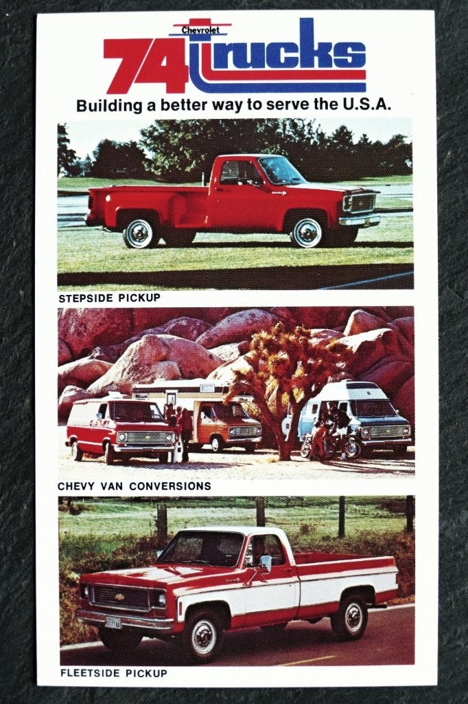 Chevrolet 74 Trucks, USA, Stepside Pickup, Chevy Van e.a., Verzenden, 1940 tot 1960, Ongelopen, Voertuig