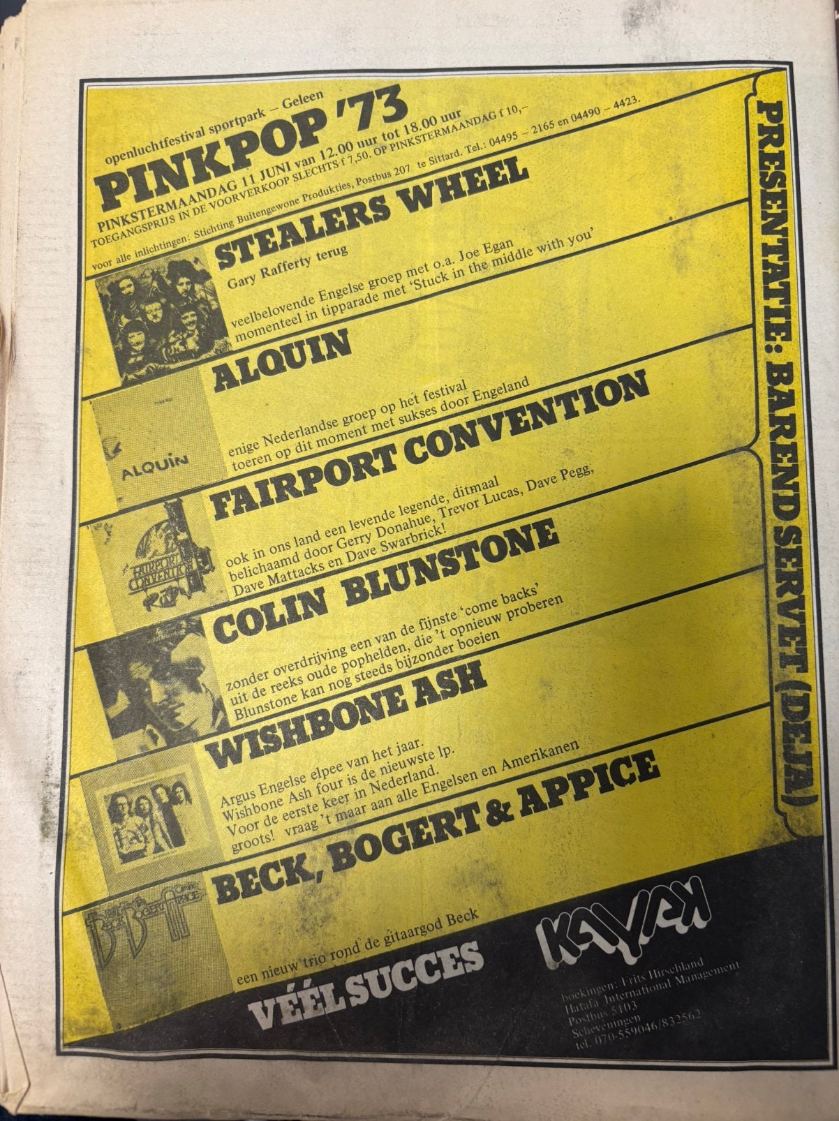 David Bowie & Pinkpop 1973 oude poster advertentie uit OOR, Ophalen of Verzenden, Gelezen, Muziek, Film of Tv