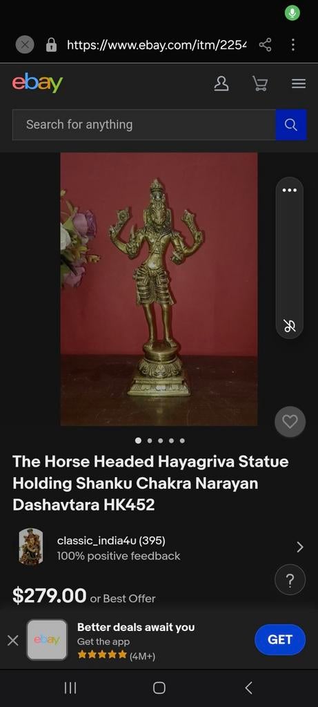 Bronzen beeld van de god Hayagriva - Hindoeïstische kunst, Ophalen of Verzenden