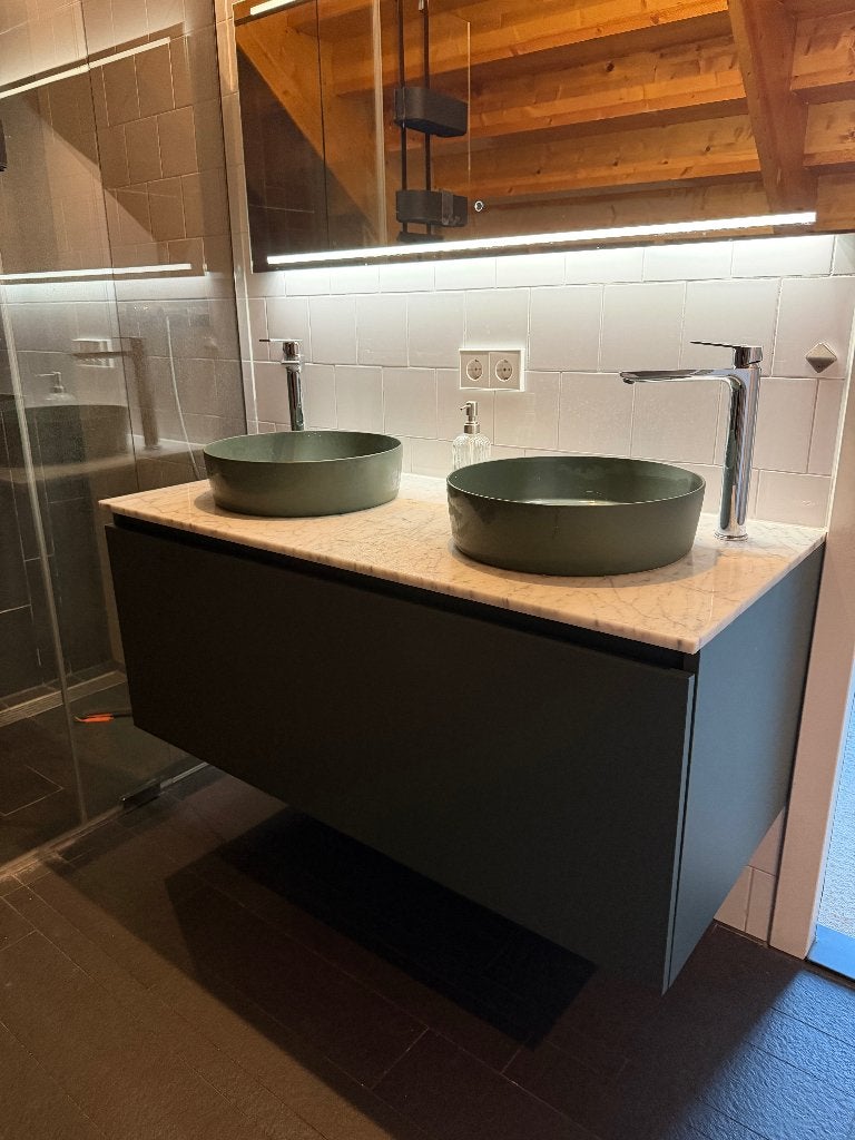 Luxe Balmani Sfera badkamermeubel met dubbele waskom, Ophalen, 100 tot 150 cm, Zo goed als nieuw, Minder dan 100 cm