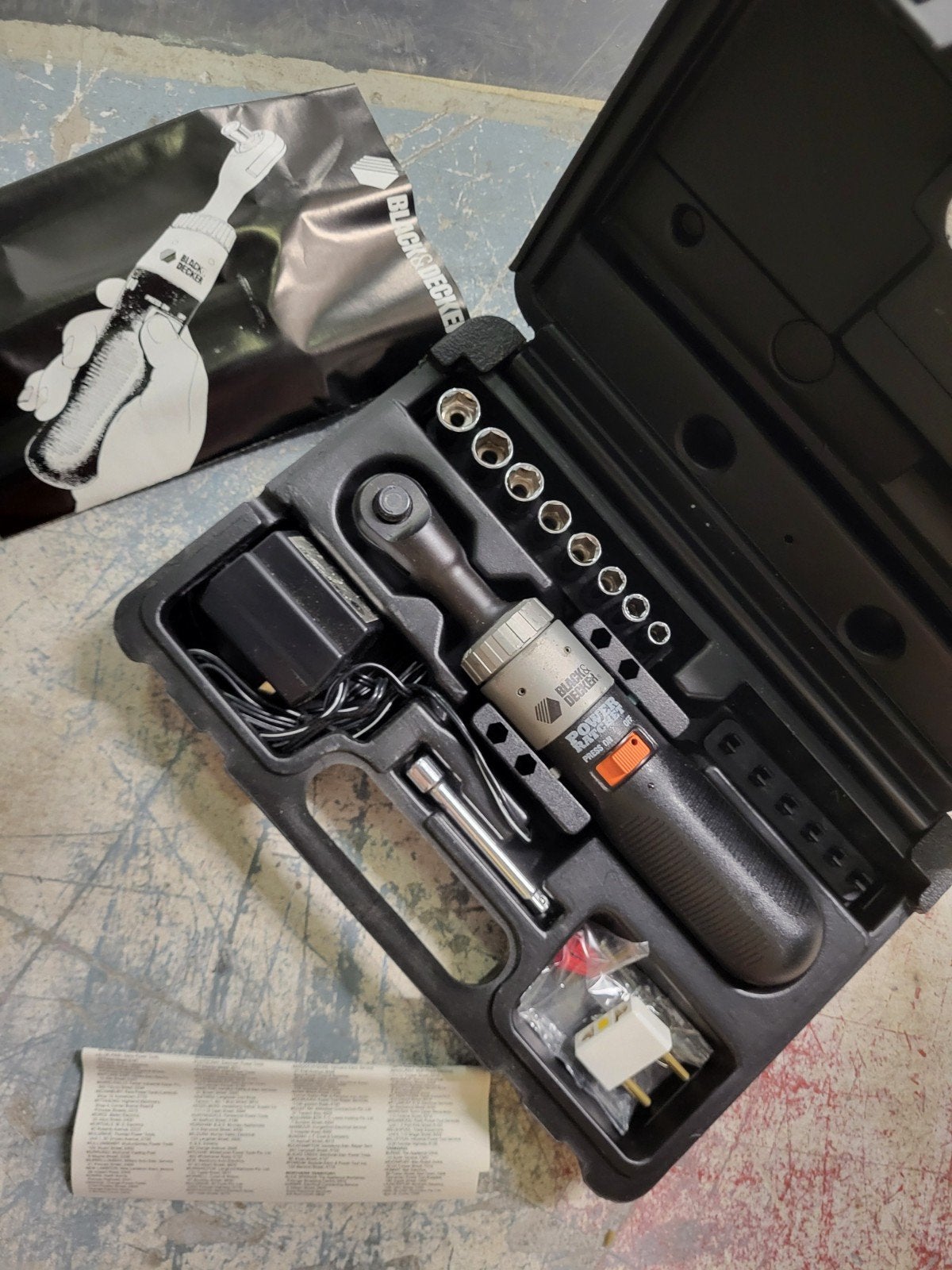 Vintage Black & Decker Accu Ratel Kit 9050-02 in Koffer, Ophalen of Verzenden, Gebruikt