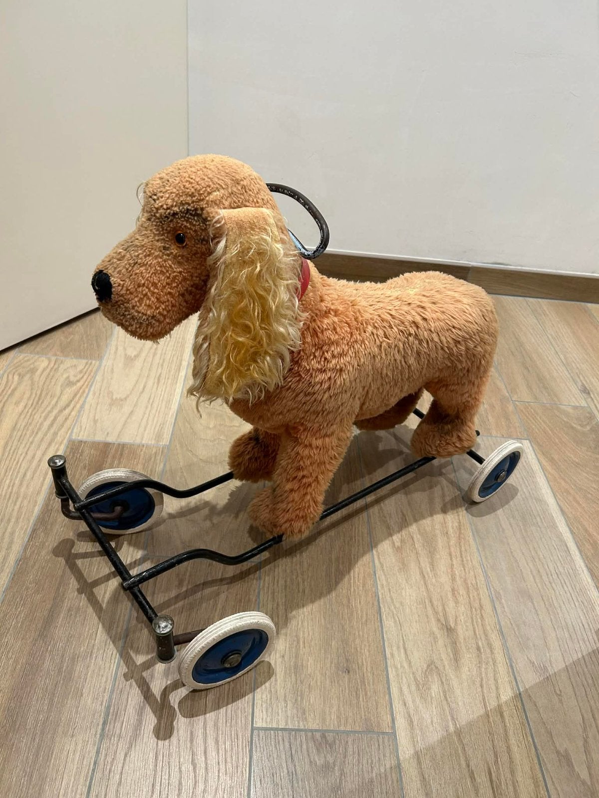 prachtige antieke steiff cocker spaniel op wielen, Verzenden