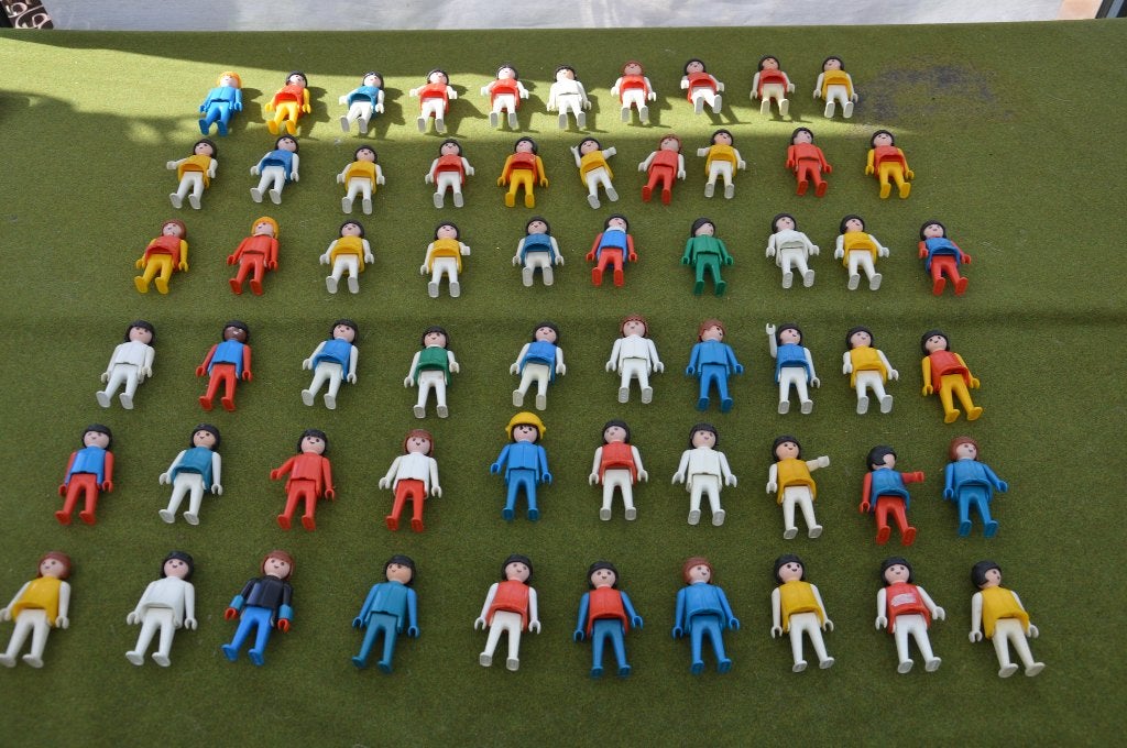 60 Vintage Playmobil poppetjes uit jaren 70 veel vrouwelijke, Ophalen of Verzenden, Gebruikt, Losse onderdelen, Figuren