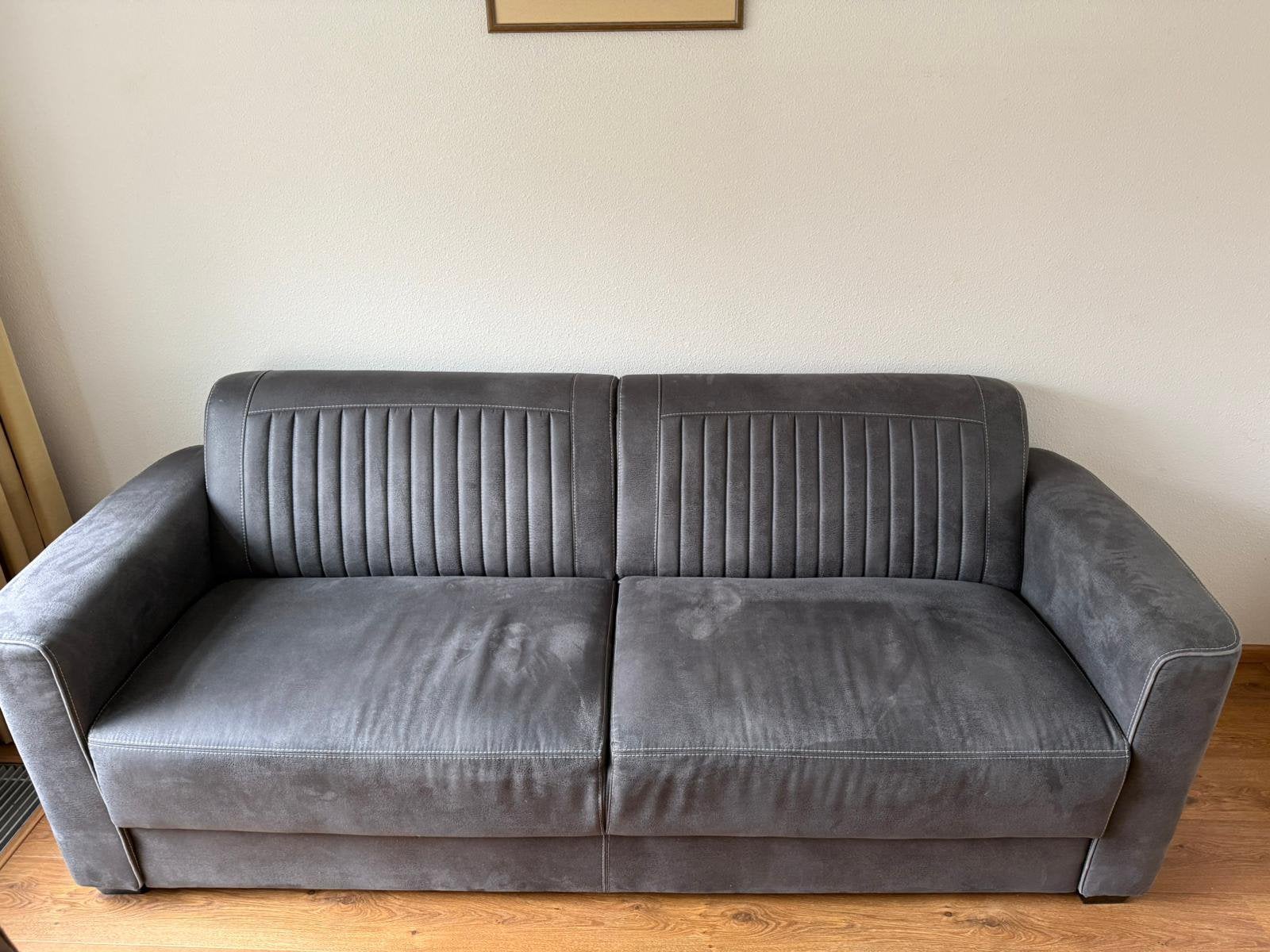 Mooie grijze twee en half ztbank, Huis en Inrichting, Banken | Bankstellen, Ophalen, Overige materialen, Minder dan 75 cm, Tweepersoons