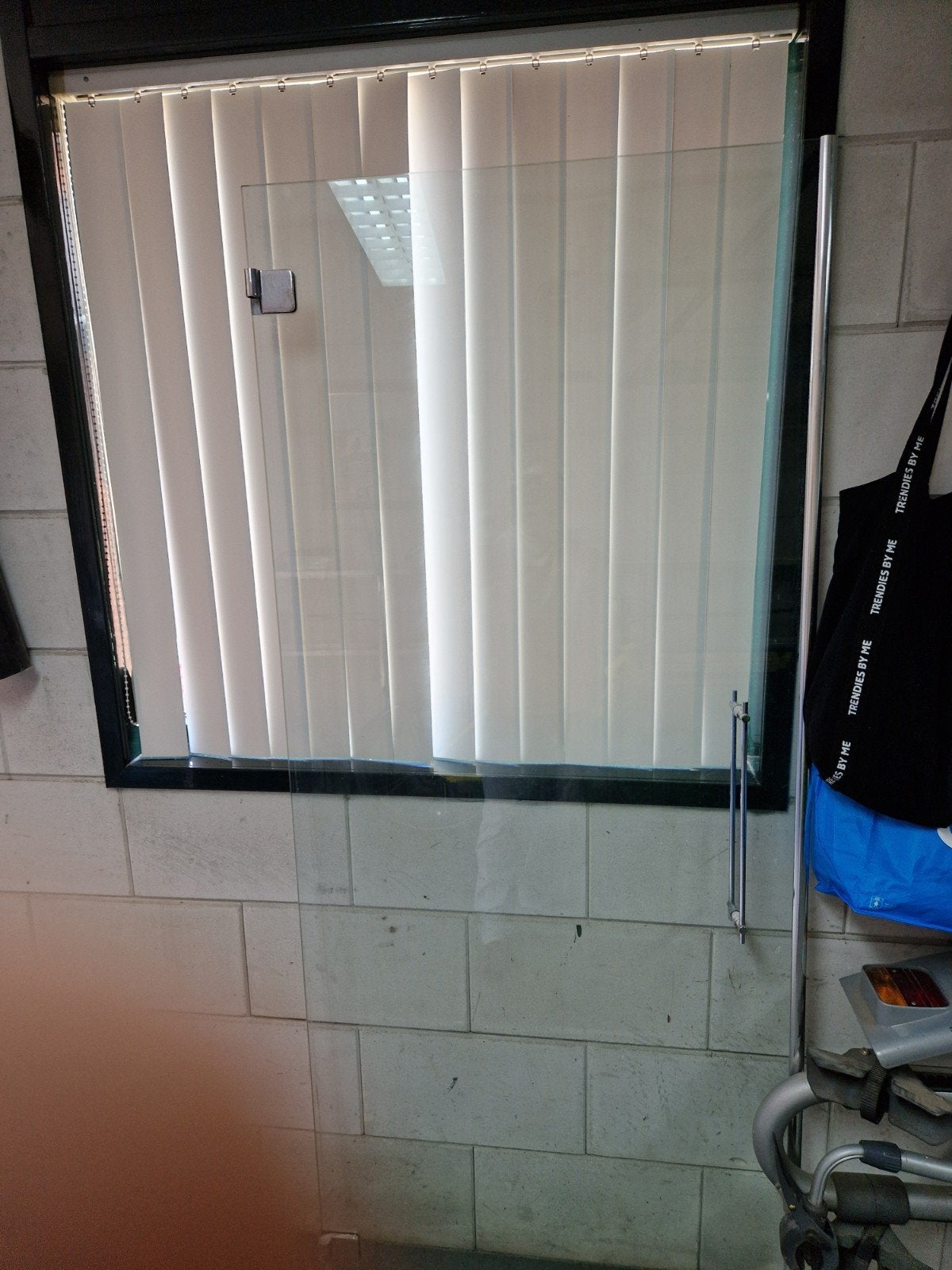 Douchedeur veiligheidsglas 8 mm met scharnieren, Gebruikt, 80 tot 100 cm, Overige typen, Minder dan 200 cm