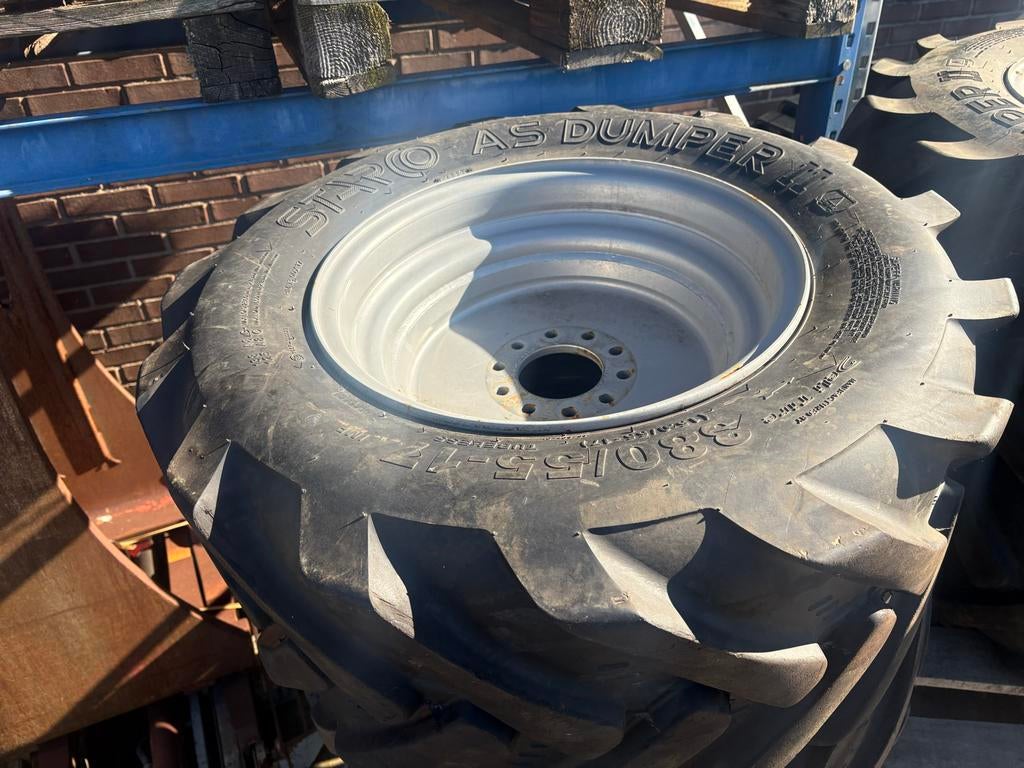 Set tractiebanden 380/55-17 met velg, Ophalen of Verzenden