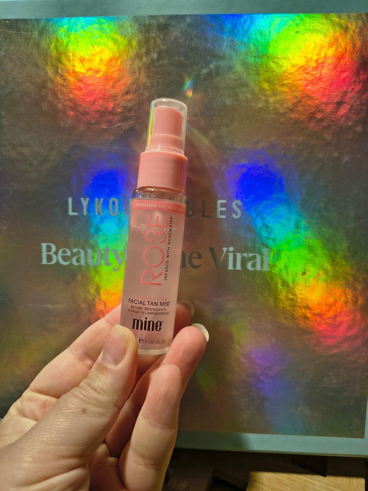 MineTan ROSE Illuminating Facial Tan Mist – Zelfbruinende, Ophalen of Verzenden, Zo goed als nieuw, Gehele gezicht