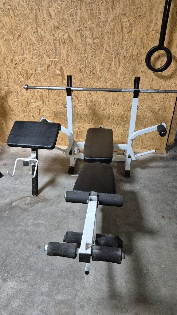 Drukbank gorilla sport, Sport en Fitness, Ophalen, Krachtstation, Zo goed als nieuw, Metaal