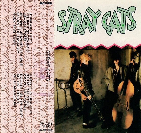 Stray Cats vintage muziek cassette straycats 12 tracks, Gebruikt, Ducoso, 1 bandje, Ophalen of Verzenden
