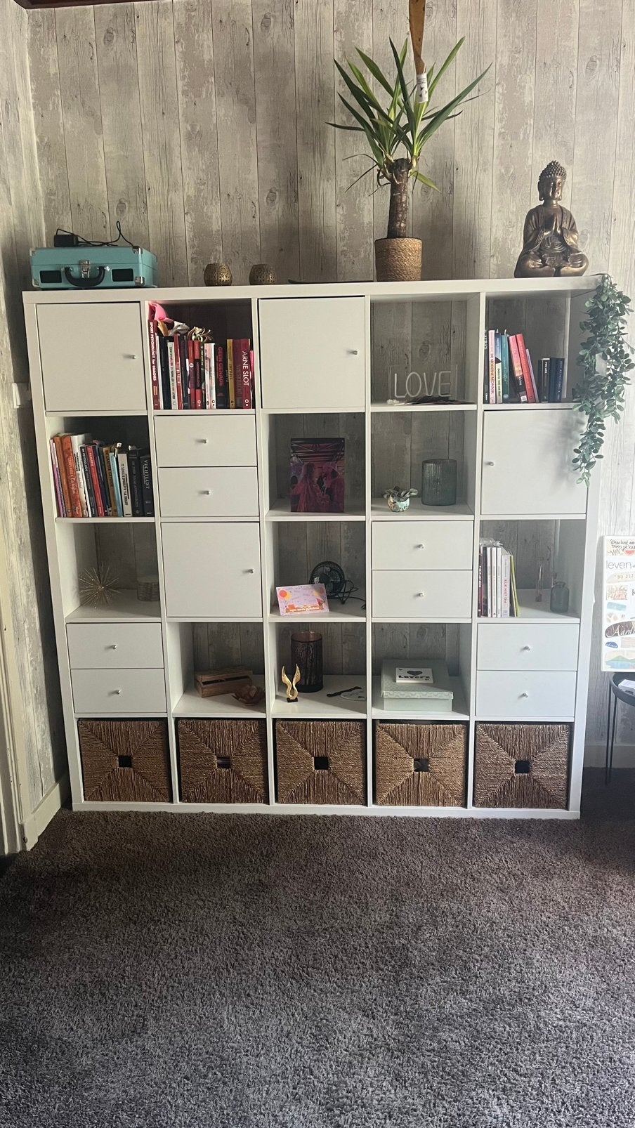 Kallax kast 25 vaks 5x5 wit IKEA, Huis en Inrichting, Kasten | Wandmeubels, Ophalen, Gebruikt, Minder dan 150 cm, Minder dan 100 cm